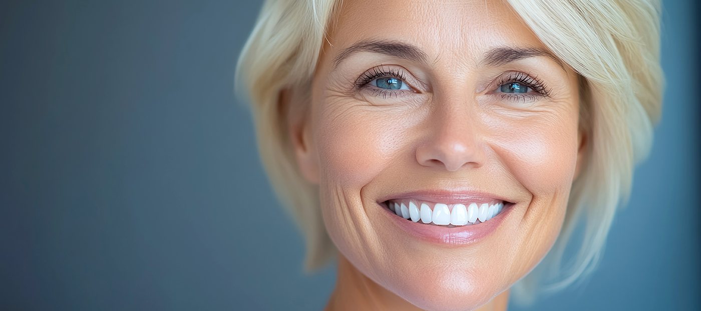 Middle-aged woman with a radiant smile