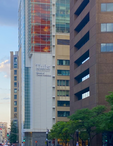 Exterior of skyscraper at Tufts University School of Dental Medicine