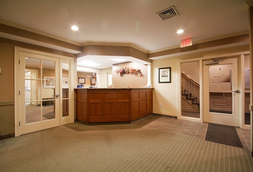 Cozy reception area of Central Dental Associates